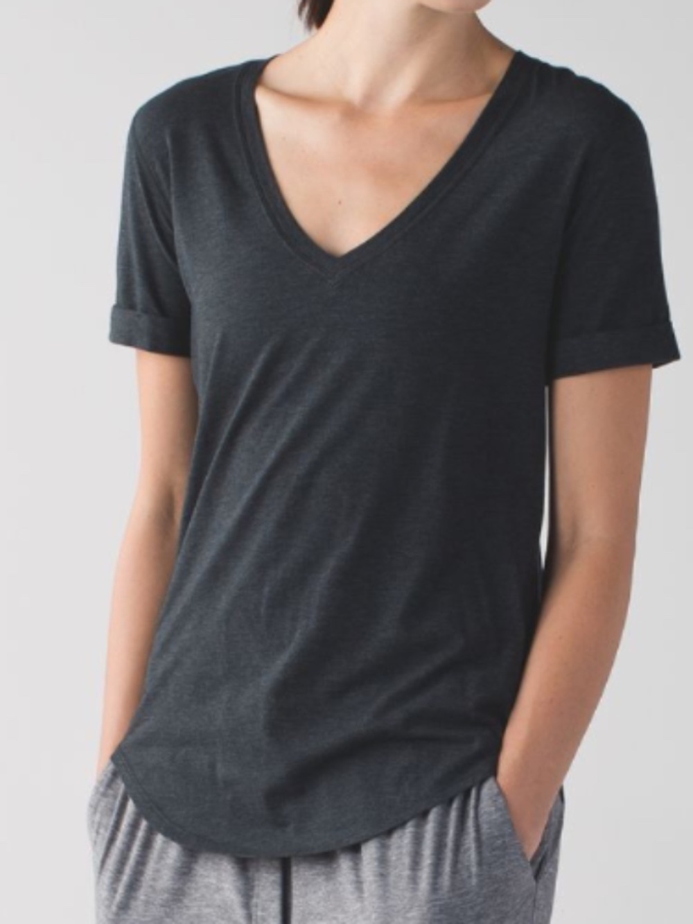 Lululemon Love Tee II Sz 8 in Heathered Black